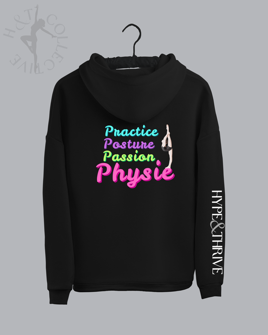 H&T Adult Zip Hoodie - Practice, Posture, Passion, Physie