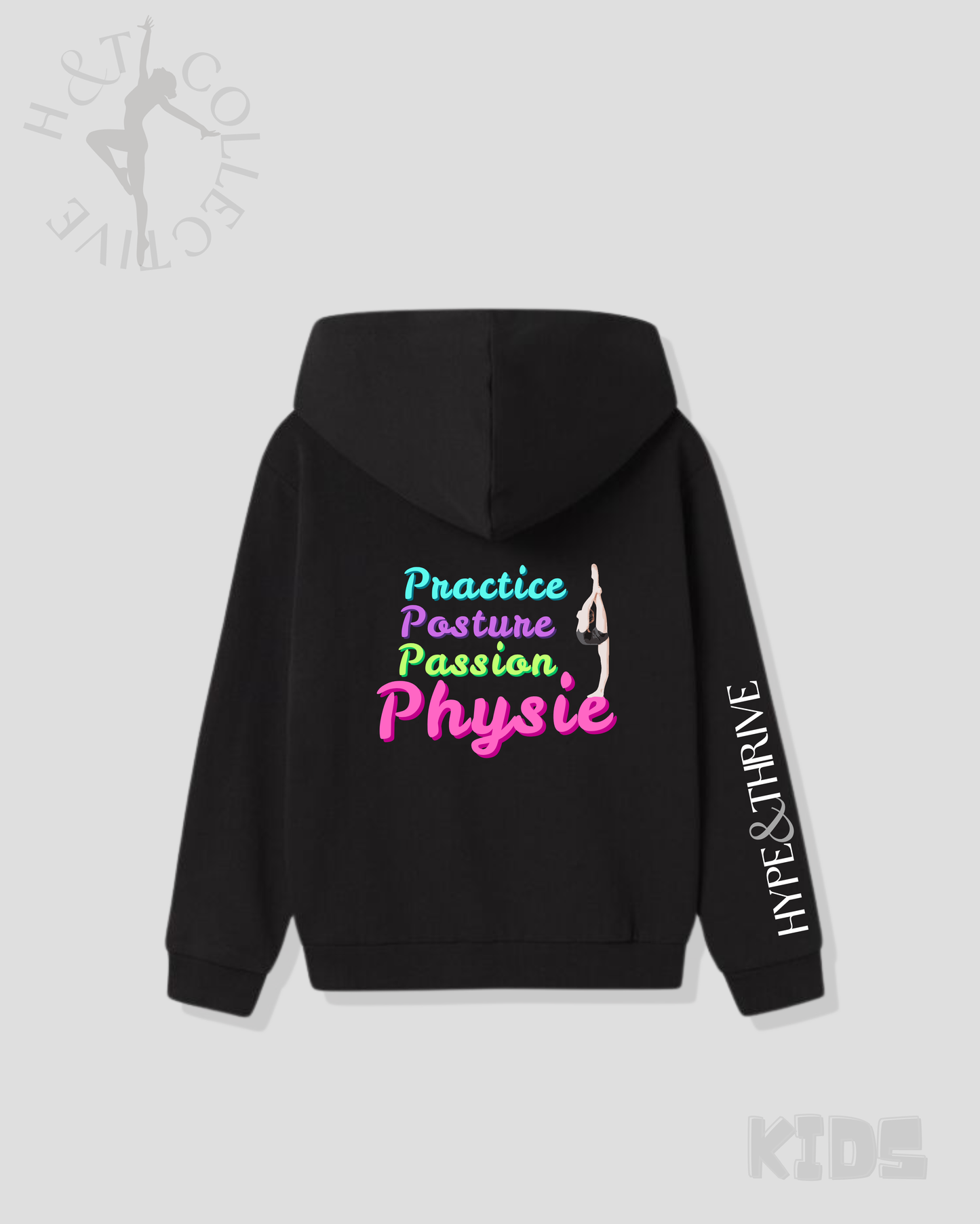 H&T Kids Hoodie - Practice, Posture, Passion, Physie