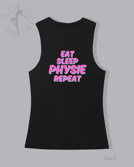 H&T Teens Muscle T - Eat, Sleep, Physie, Repeat