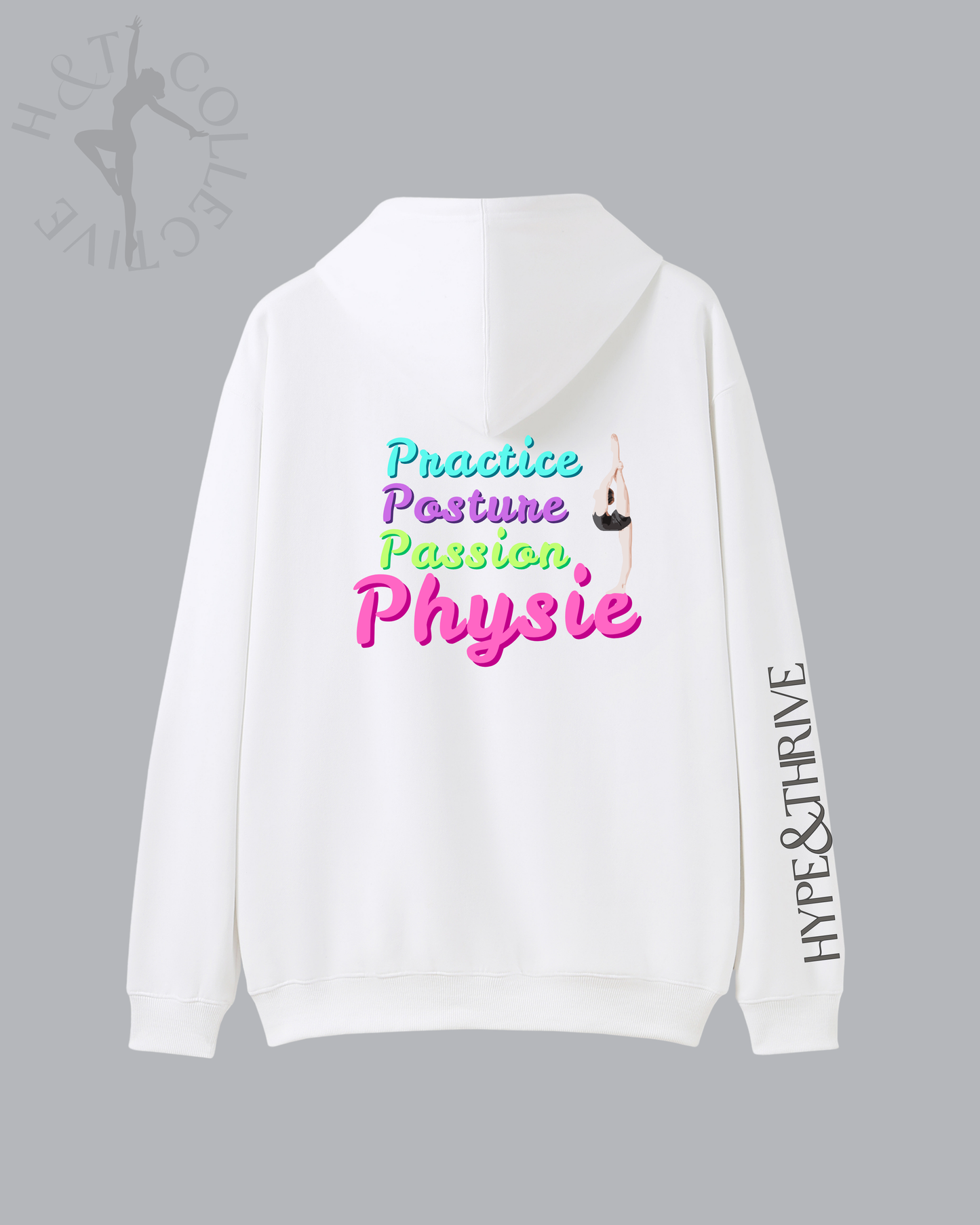 H&T Adult Zip Hoodie - Practice, Posture, Passion, Physie