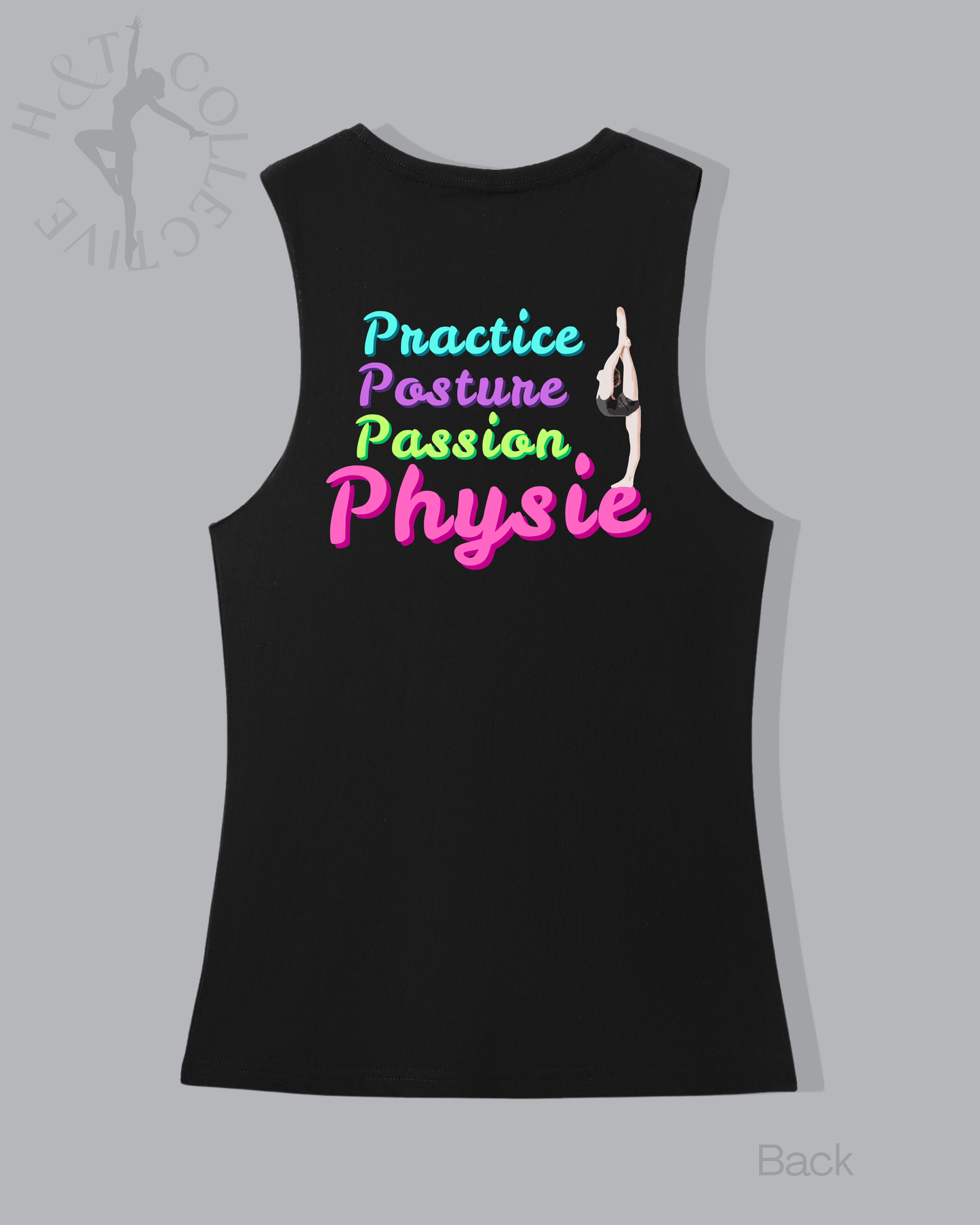 H&T Teens Muscle T - Practice, Posture, Passion, Physie