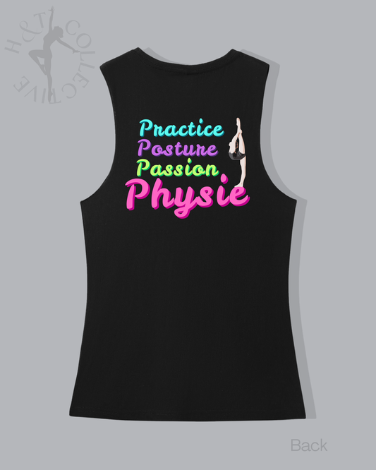 H&T Adults Muscle T - Practice, Posture, Passion, Physie