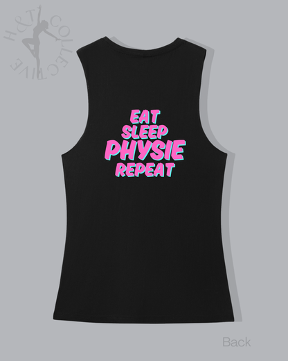 H&T Teens Muscle T - Eat, Sleep, Physie, Repeat